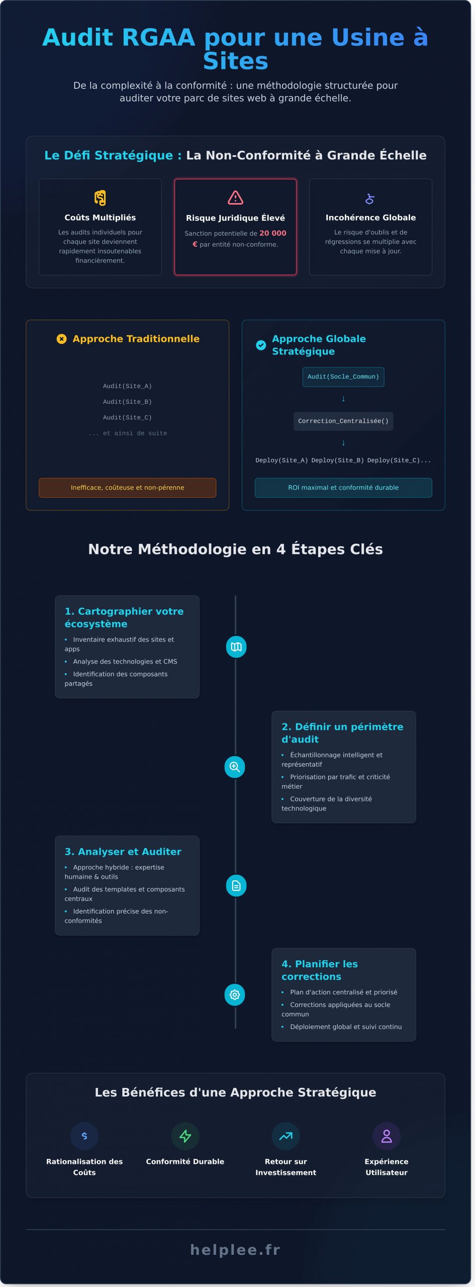 Audit d’accessibilité pour usine à sites : Le guide complet - Infographic