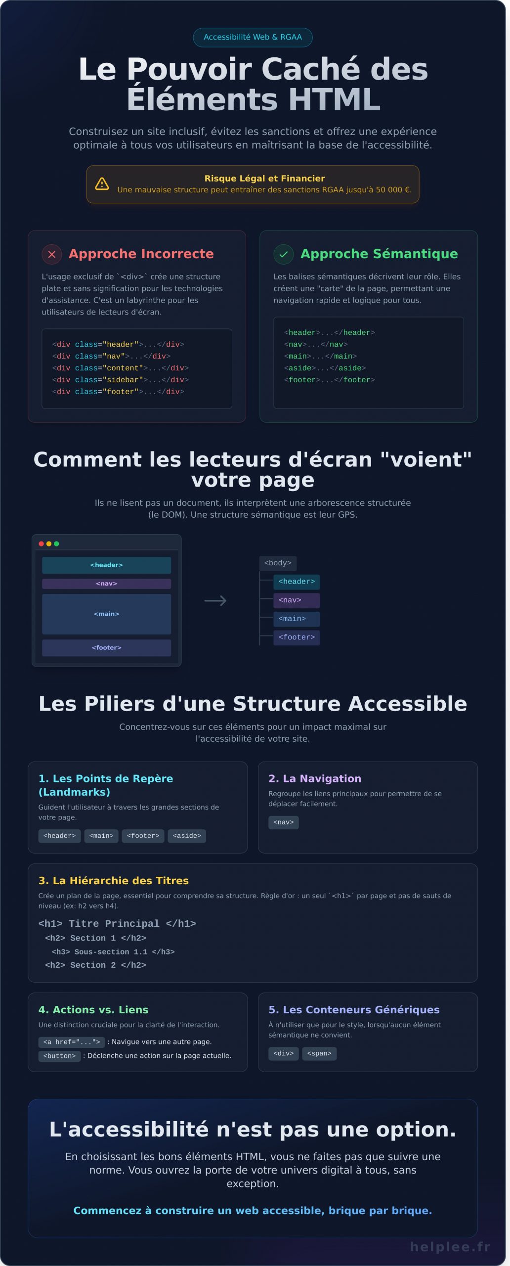 Les Éléments HTML : Le Fondement de l’Accessibilité Web - Infographic